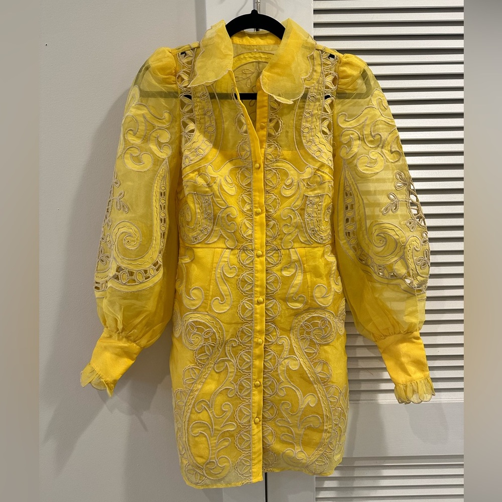 Yellow ASOS chiffon dress